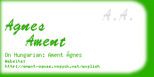 agnes ament business card